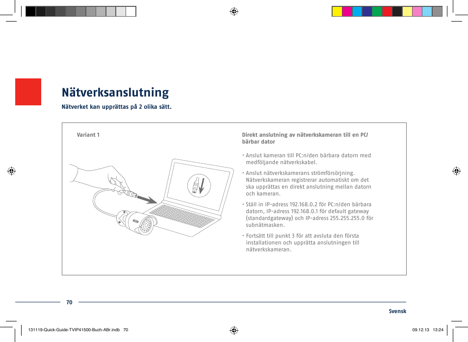 Nätverksanslutning | ABUS TVIP41500 Quick operating instructions User Manual | Page 70 / 124