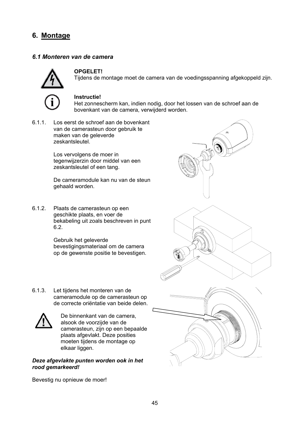 Montage | ABUS TVCC40000–TVCC40030 User Manual | Page 45 / 62