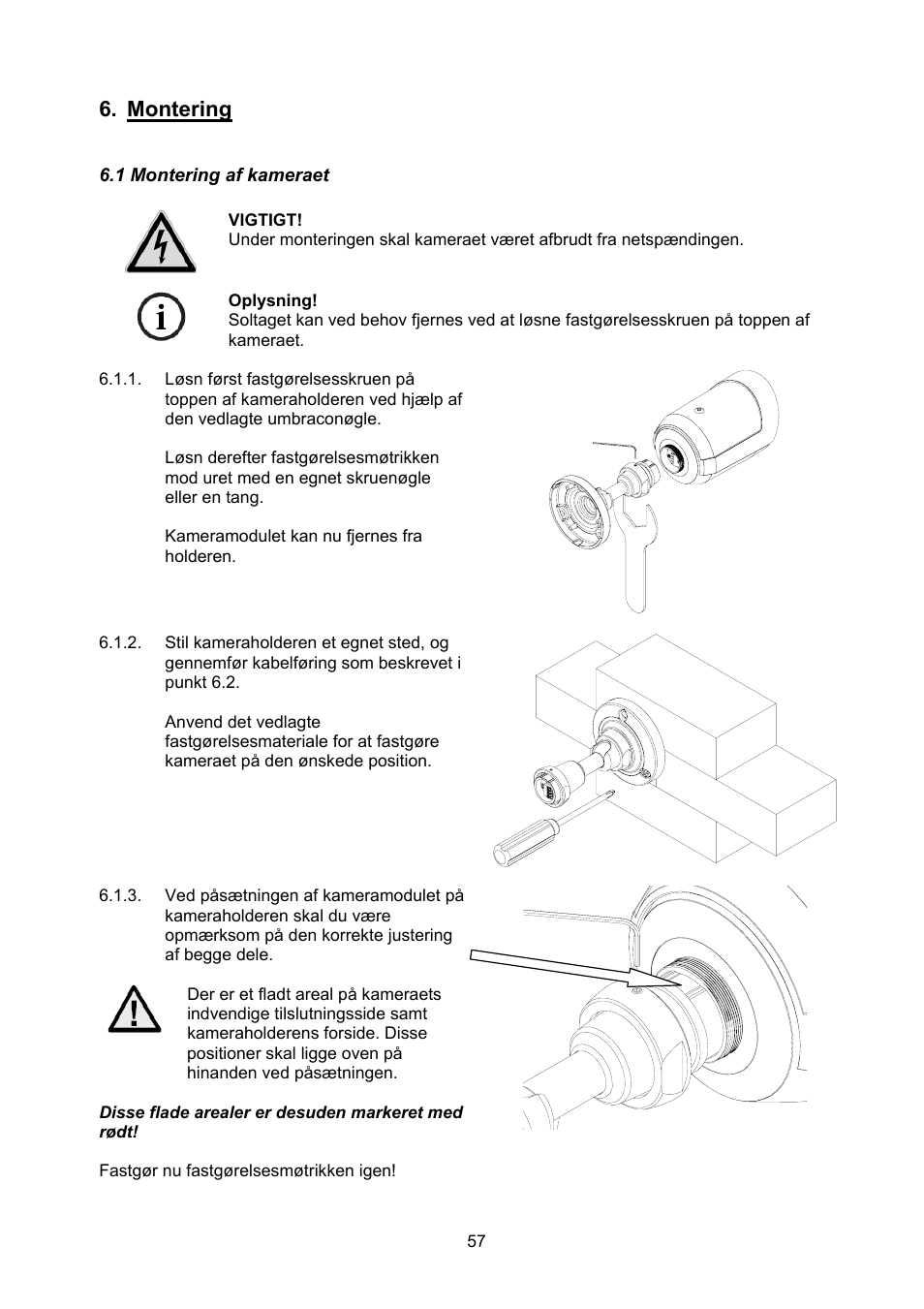 Montering | ABUS TVCC40000–TVCC40030 User Manual | Page 57 / 62