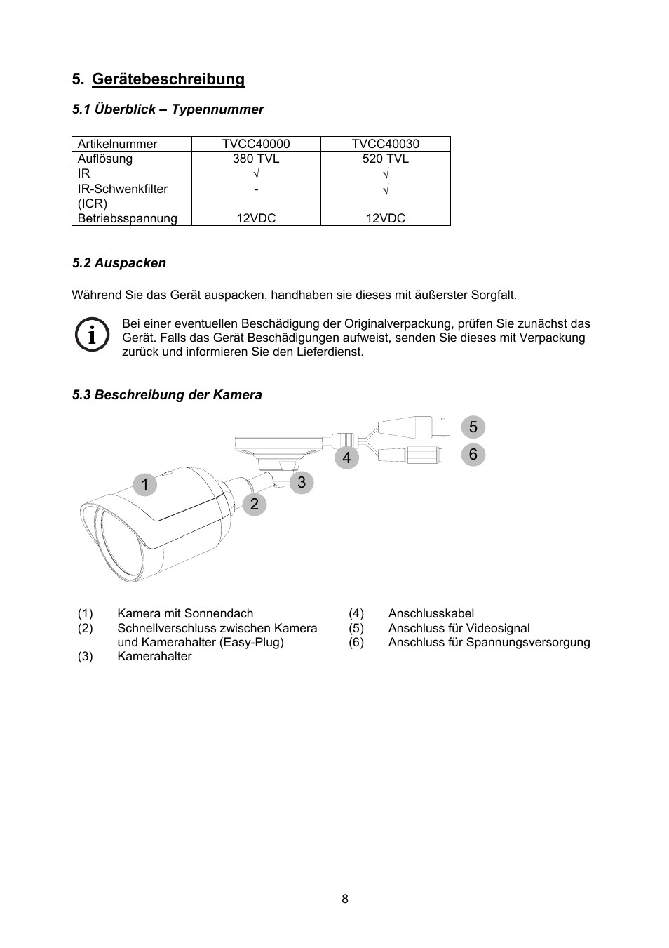 Gerätebeschreibung | ABUS TVCC40000–TVCC40030 User Manual | Page 8 / 62