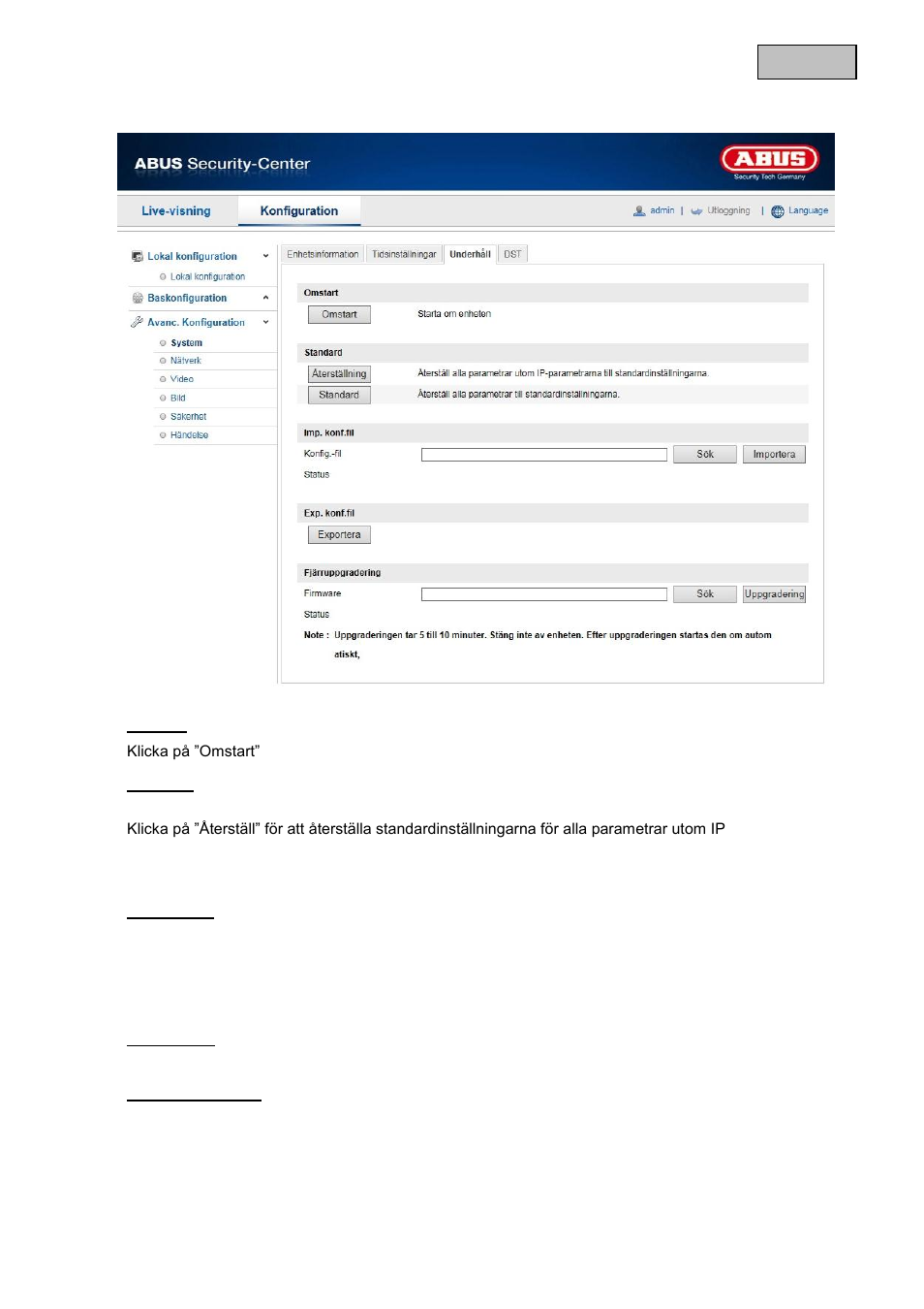 Svenska | ABUS TVIP41500 Operating instructions User Manual | Page 467 / 498