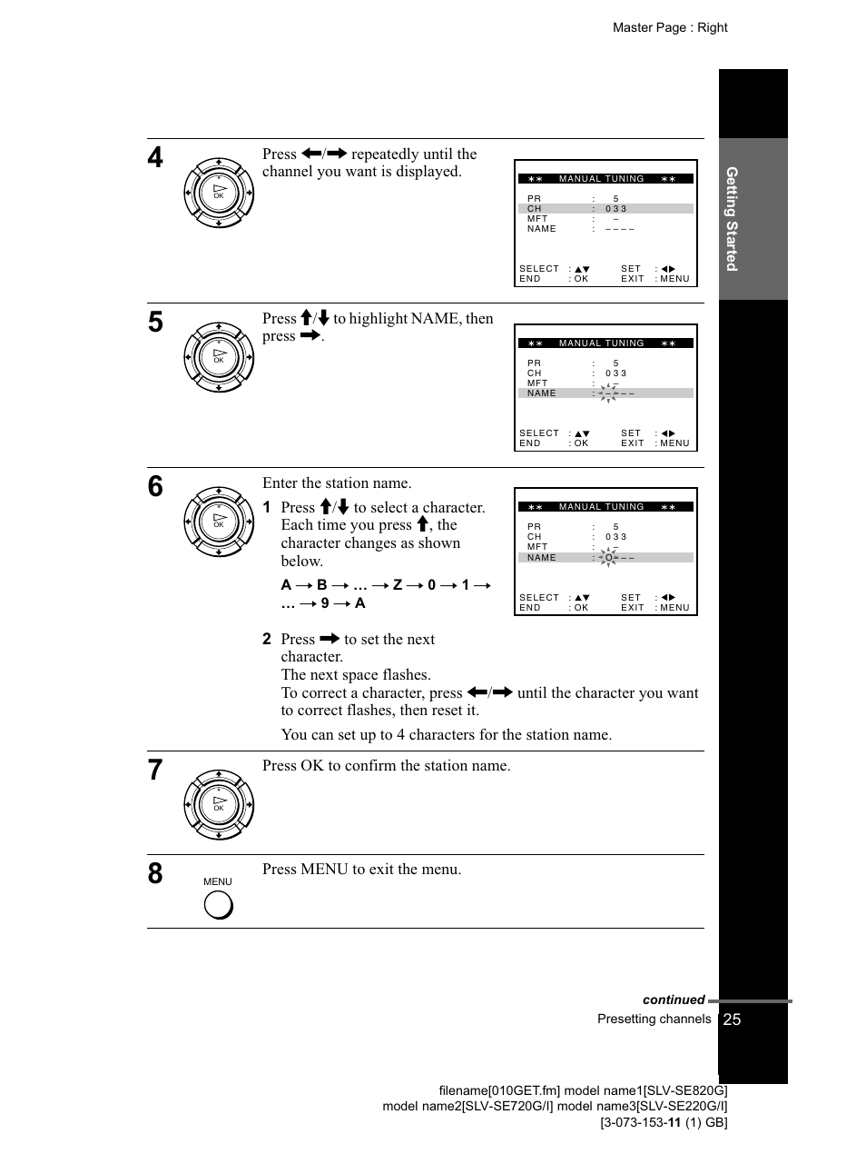 Sony SLV-SE220G User Manual | Page 25 / 76