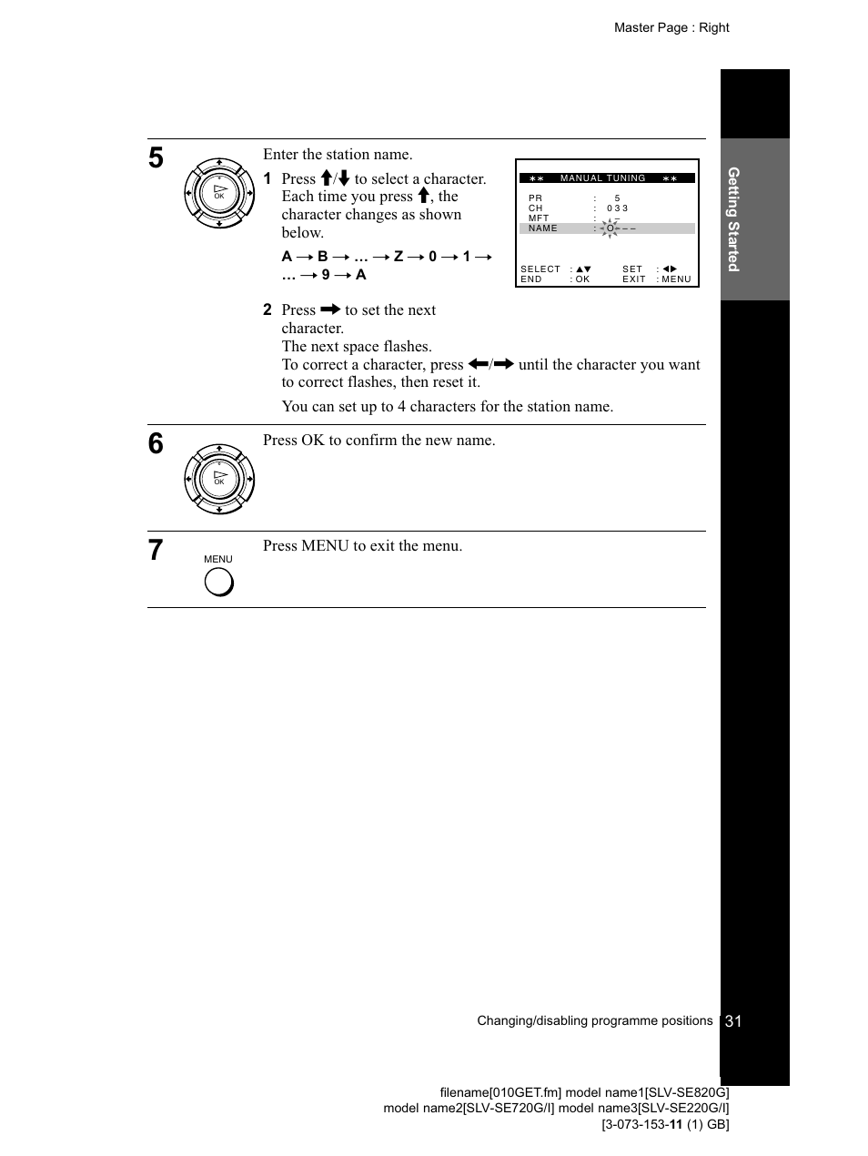 Sony SLV-SE220G User Manual | Page 31 / 76