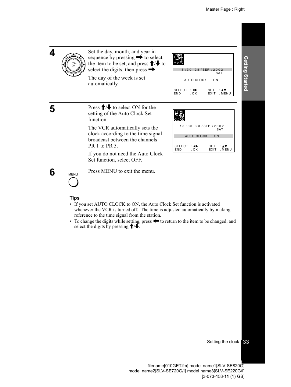 Tips | Sony SLV-SE220G User Manual | Page 33 / 76