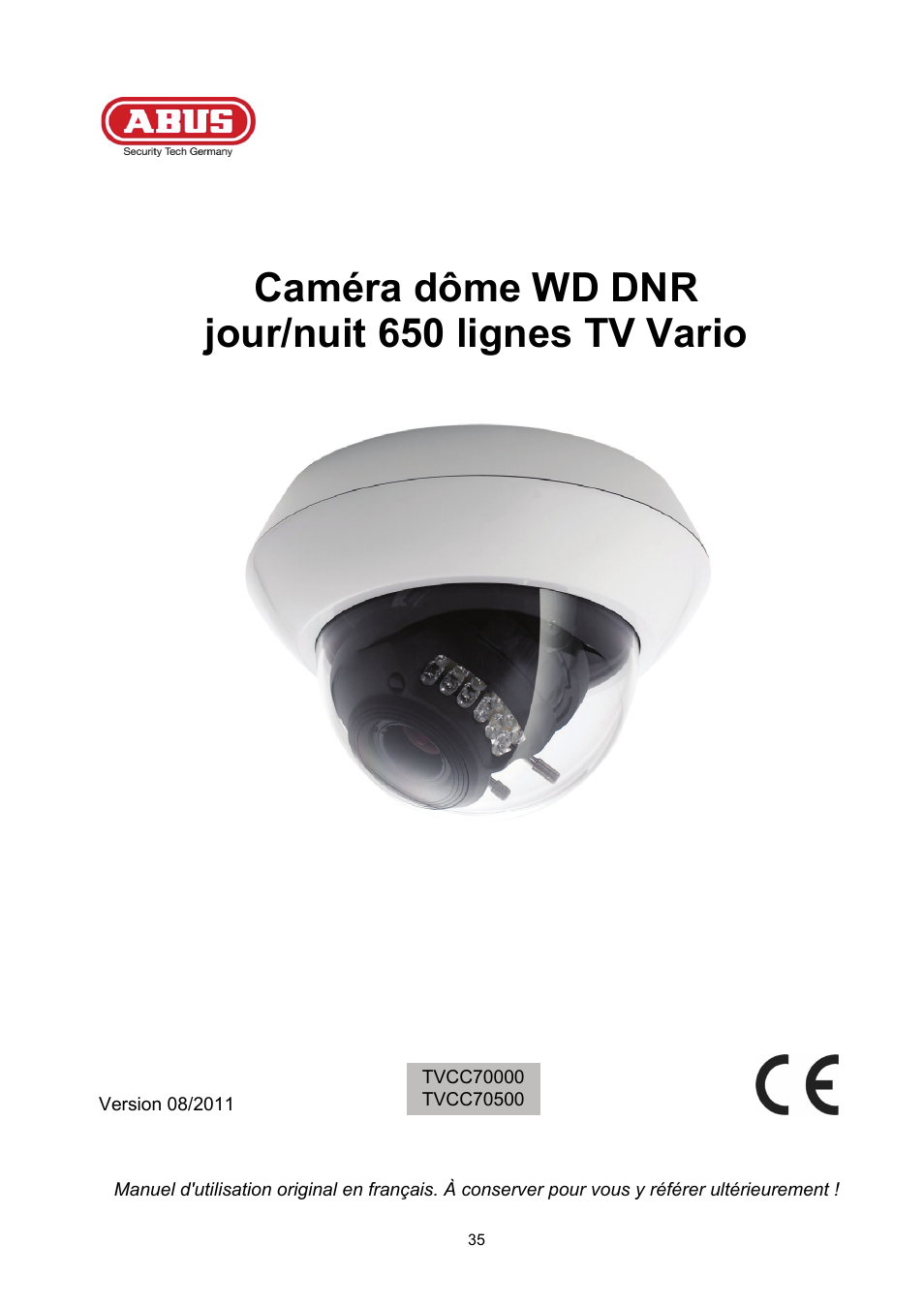 Caméra dôme wd dnr jour/nuit 650 lignes tv vario | ABUS TVCC70500 User Manual | Page 35 / 83