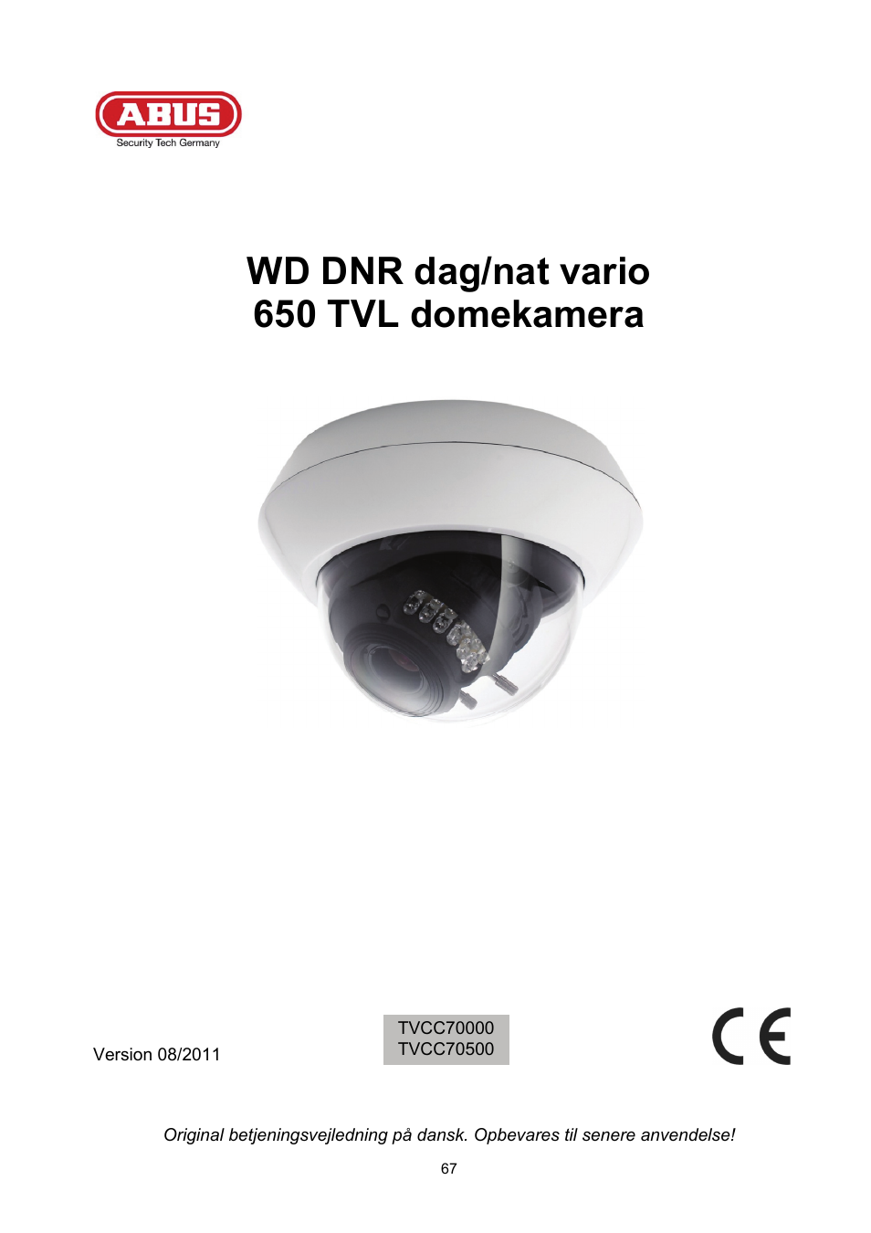 Wd dnr dag/nat vario 650 tvl domekamera | ABUS TVCC70500 User Manual | Page 67 / 83