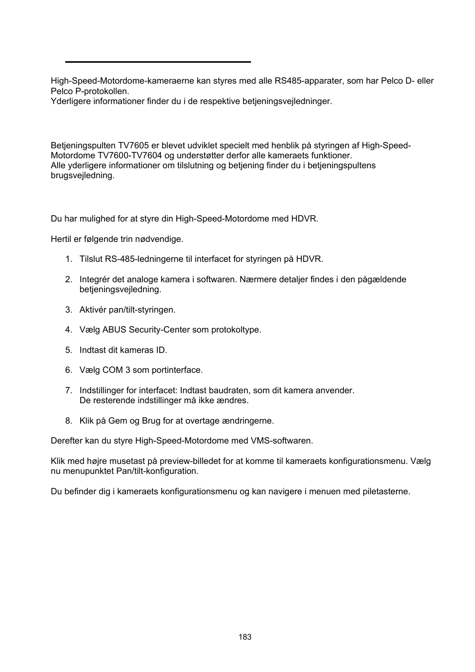 Hurtigvejledning styringsapparater | ABUS TVCC75200 User Manual | Page 183 / 248