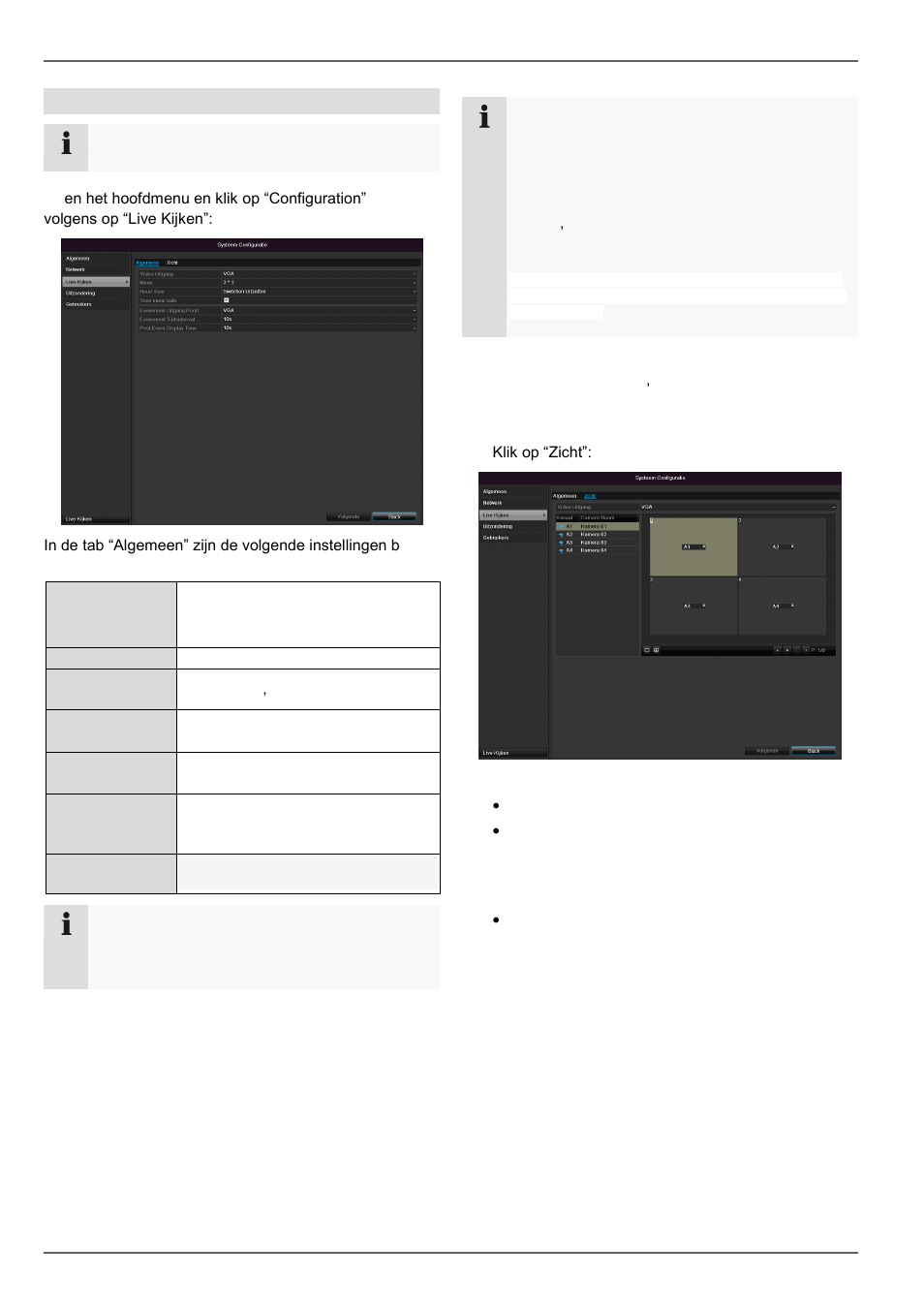 Camera-uitgang instellen, Live weergave, Instellingen | ABUS TVVR30004 Operating instructions User Manual | Page 134 / 569