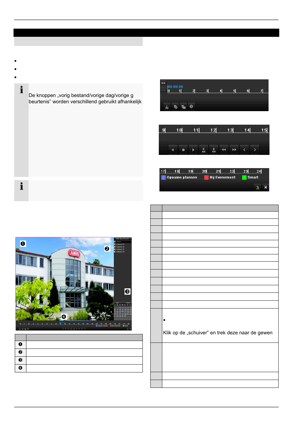 Het weergavescherm, Bediening via de besturingstoetsen, Weergave | Algemeen | ABUS TVVR30004 Operating instructions User Manual | Page 135 / 569