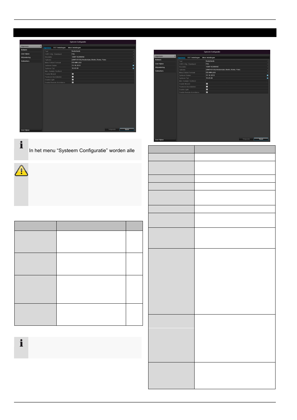 System configuratie, Algemeen, Hoofd menu | Overzicht | ABUS TVVR30004 Operating instructions User Manual | Page 139 / 569