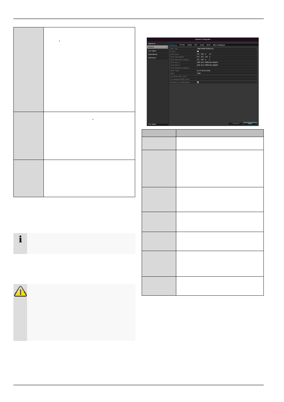 Opbouw van het netwerk, Netwerkconfiguratie, Hoofd menu | ABUS TVVR30004 Operating instructions User Manual | Page 141 / 569