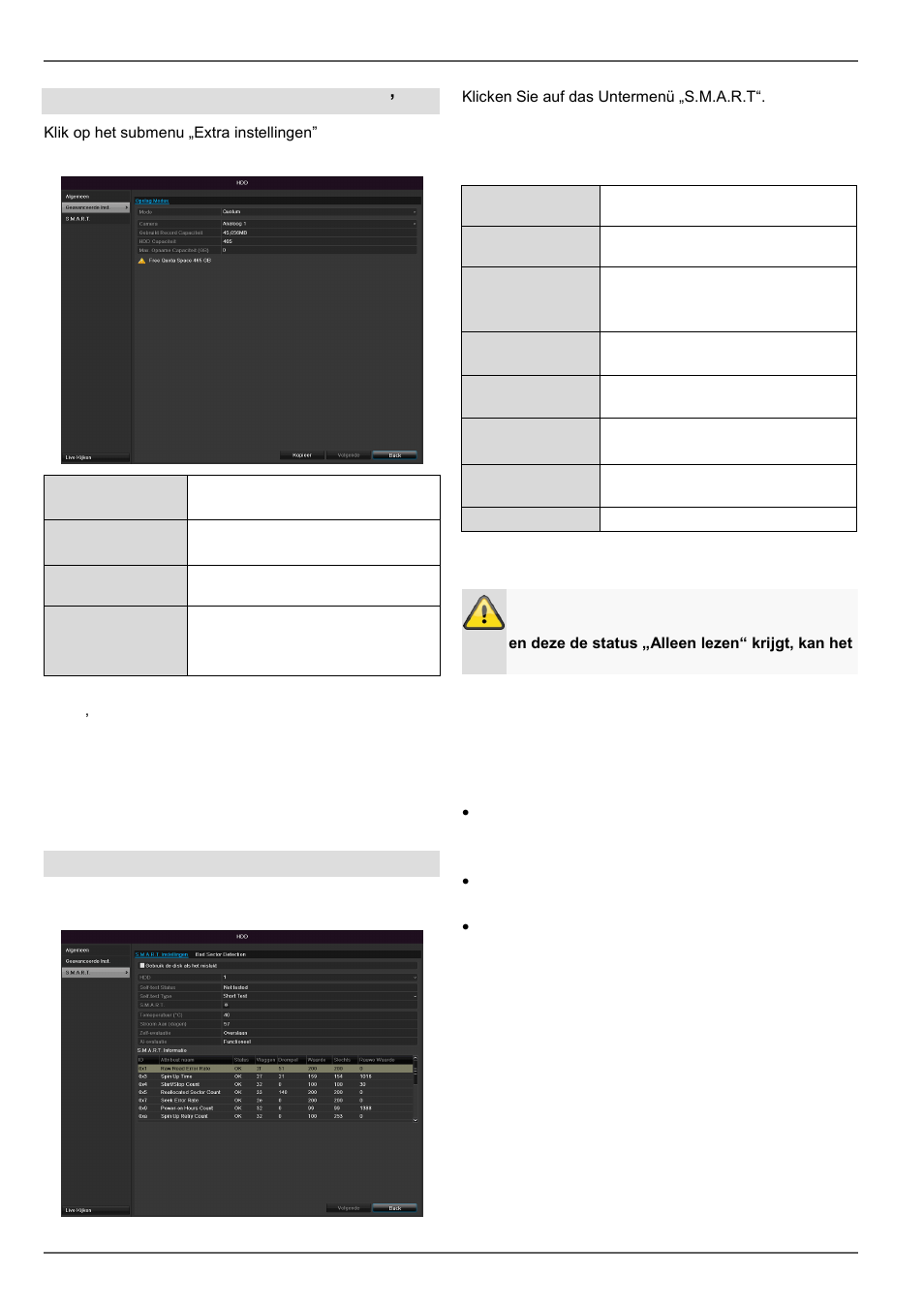 Status harde schijf controleren, Disk management, Harde-schijfinstellingen van de camera ’s | S.m.a.r.t | ABUS TVVR30004 Operating instructions User Manual | Page 155 / 569