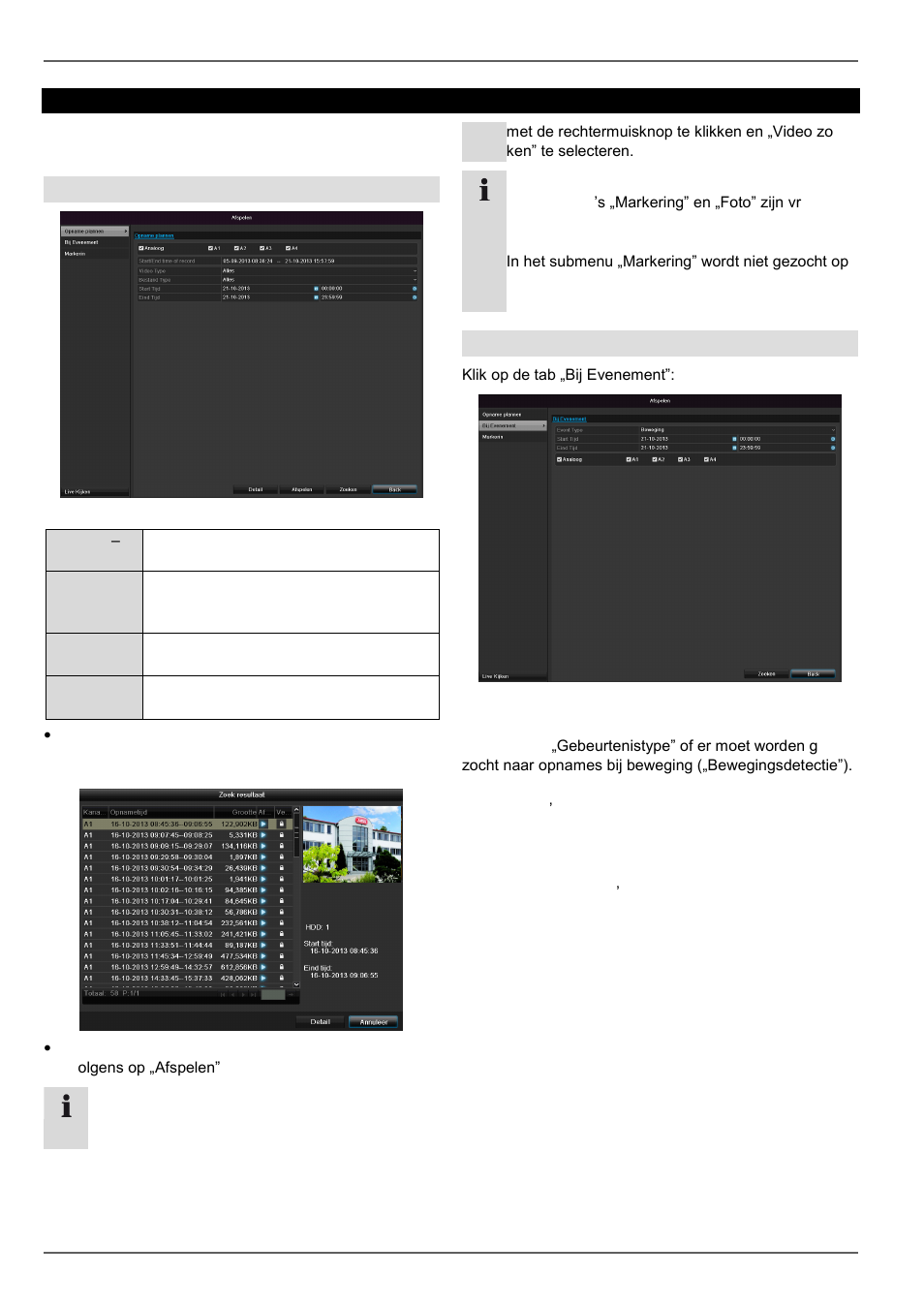 Afspelen, Opname plannen, Bij evenement | ABUS TVVR30004 Operating instructions User Manual | Page 157 / 569