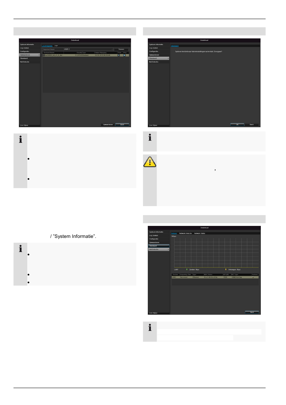 Onderhoud, Firmware upgrade, Standaard | Netzwerk | ABUS TVVR30004 Operating instructions User Manual | Page 162 / 569