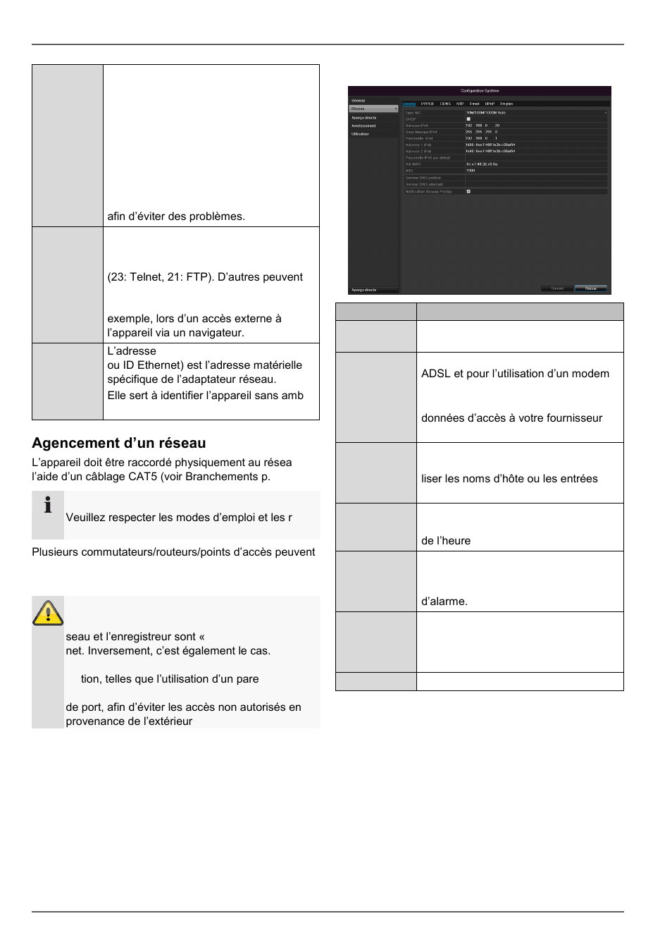 Agencement d’un réseau, Configuration réseau, Configuration de système | ABUS TVVR30004 Operating instructions User Manual | Page 198 / 569