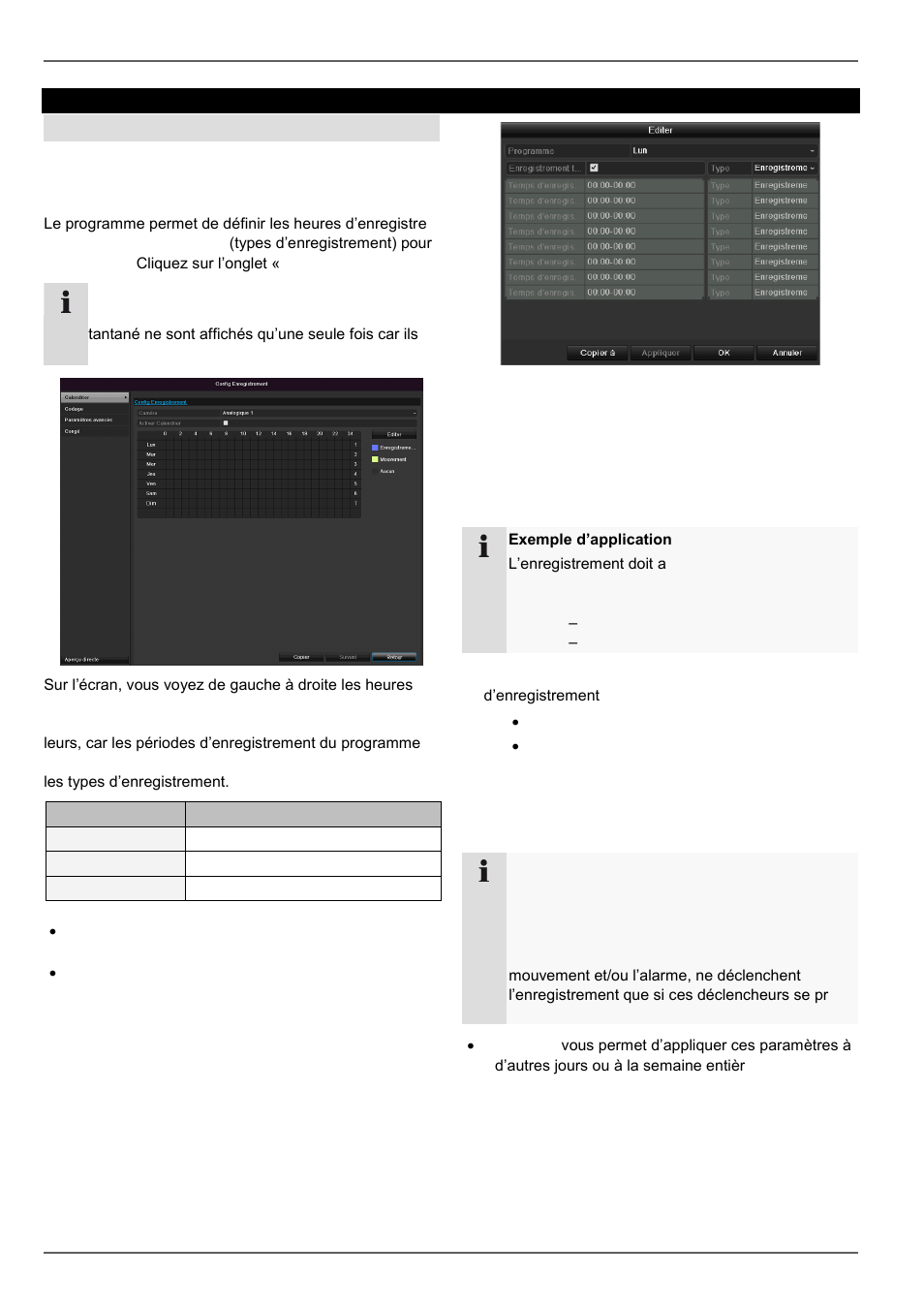 Planning, Configuration d´enregistrement, Configuration | ABUS TVVR30004 Operating instructions User Manual | Page 208 / 569