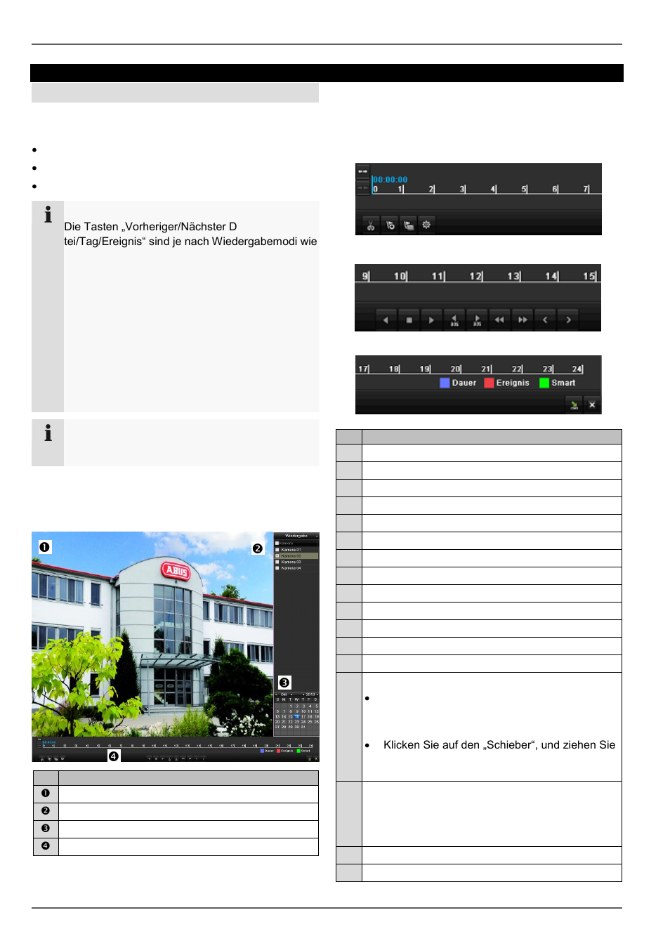 Der wiedergabe-bildschirm, Steuerung über kontrollfeld, Wiedergabe in der liveansicht | Allgemeines | ABUS TVVR30004 Operating instructions User Manual | Page 21 / 569