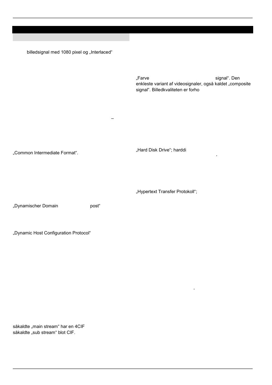 Ordforklaring, Anvendte fagbegreber | ABUS TVVR30004 Operating instructions User Manual | Page 282 / 569