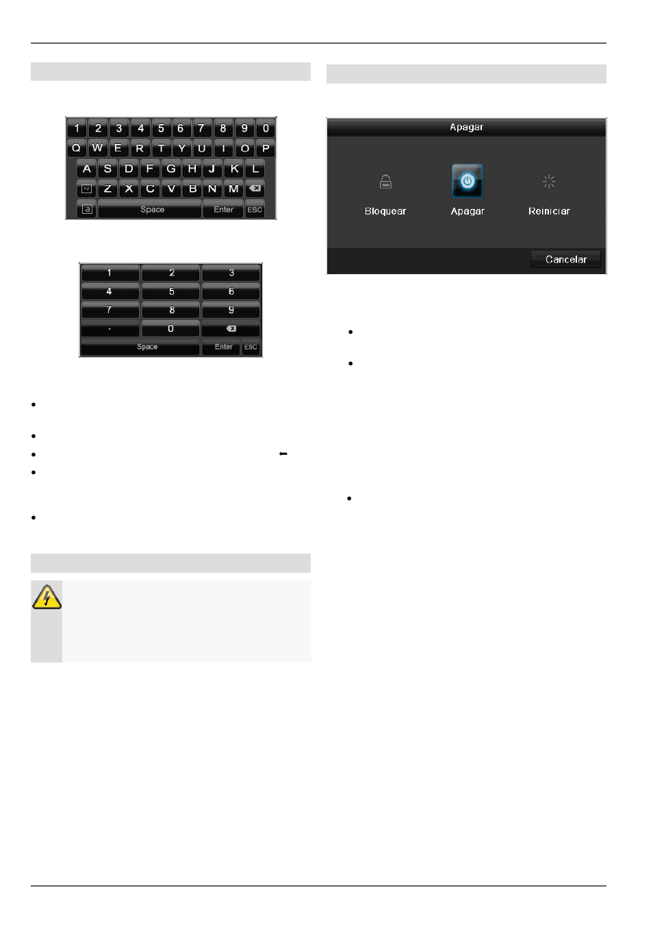 Introducción, Teclado virtual, Poner en marcha el aparato | Apagar el aparato, bloquearlo, reiniciarlo | ABUS TVVR30004 Operating instructions User Manual | Page 299 / 569