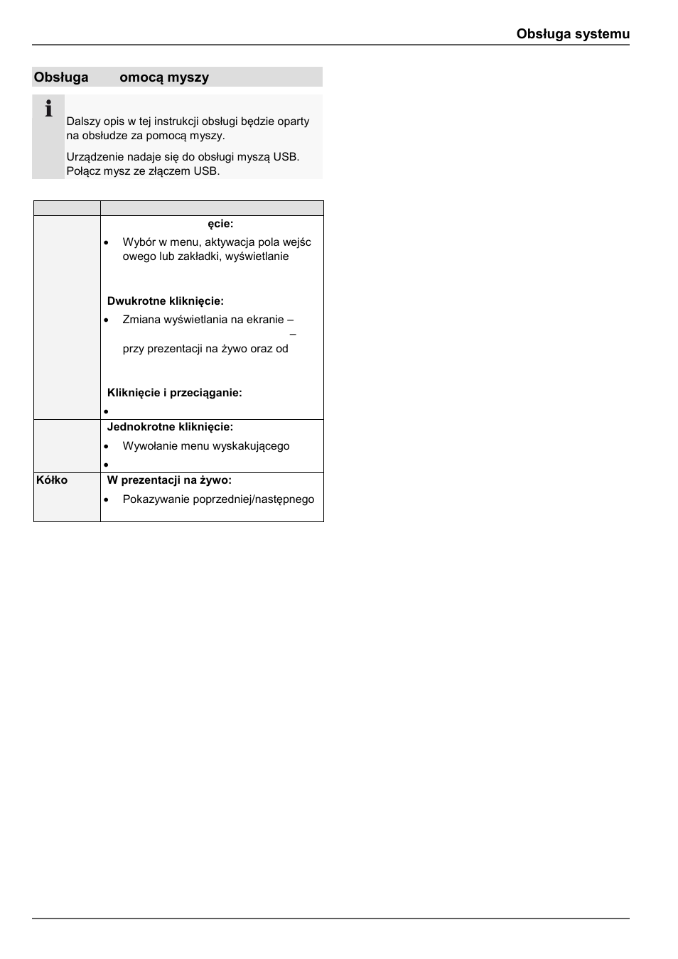 Obsługa systemu, Obsługa, Za p omocą myszy | ABUS TVVR30004 Operating instructions User Manual | Page 350 / 569