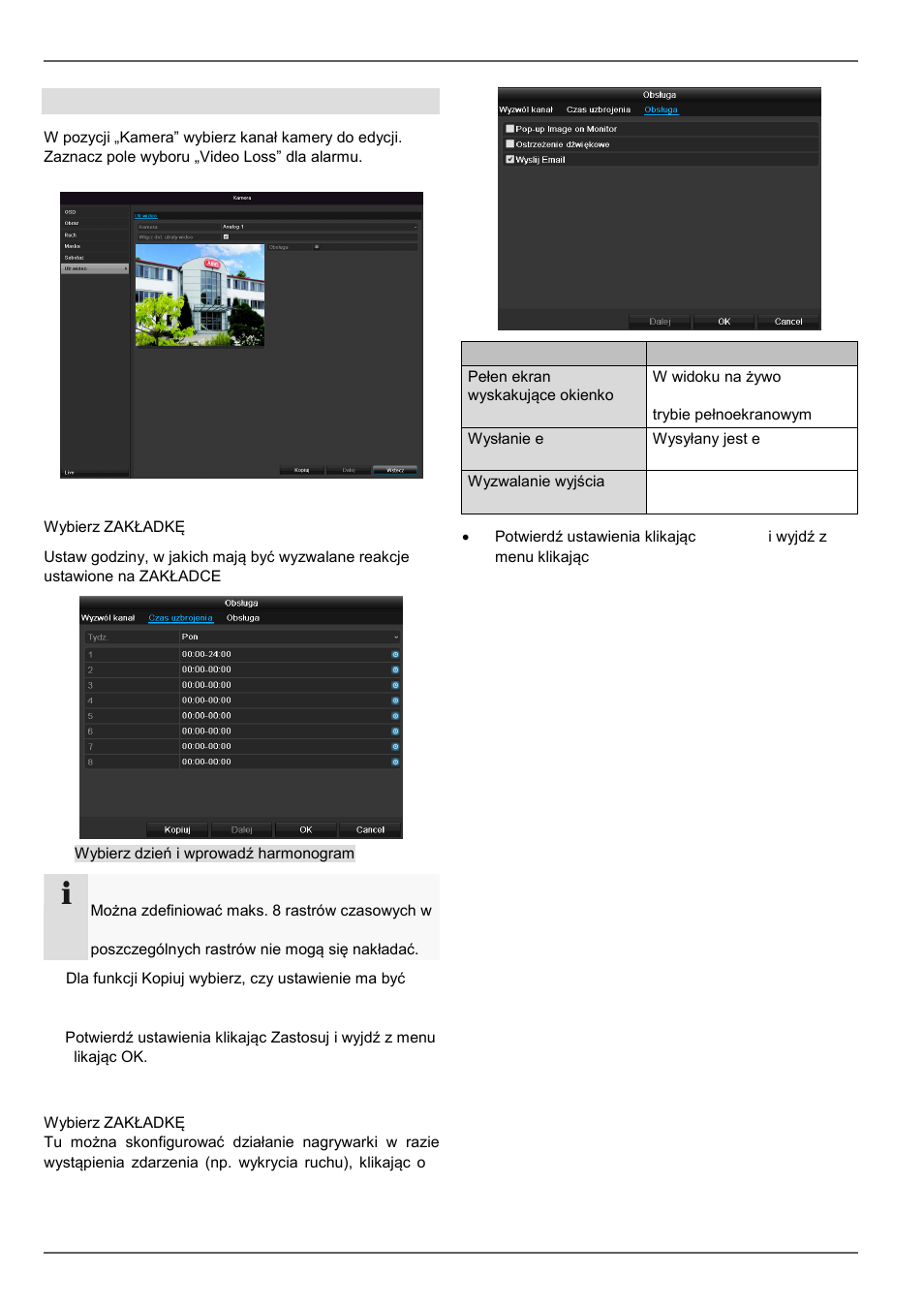 Kamera, Utrata obrazu wideo | ABUS TVVR30004 Operating instructions User Manual | Page 377 / 569