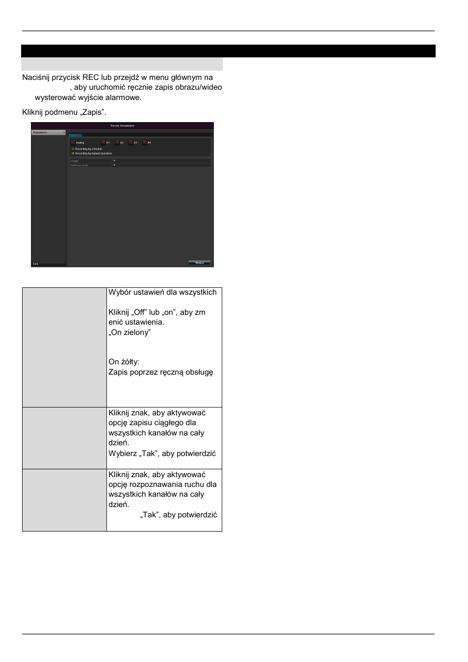 Zapis panika, Zapis | ABUS TVVR30004 Operating instructions User Manual | Page 383 / 569