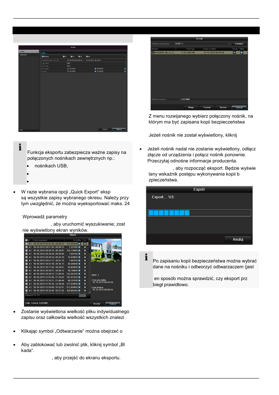 Eksport, Czas | ABUS TVVR30004 Operating instructions User Manual | Page 385 / 569