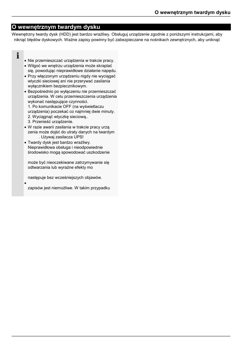 O wewnętrznym twardym dysku | ABUS TVVR30004 Operating instructions User Manual | Page 397 / 569