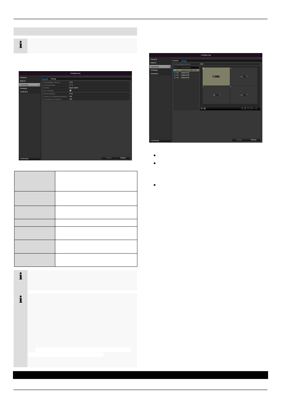 Inställning av kamerautgång, Uppspelning i livevisning, Inställningar | ABUS TVVR30004 Operating instructions User Manual | Page 418 / 569