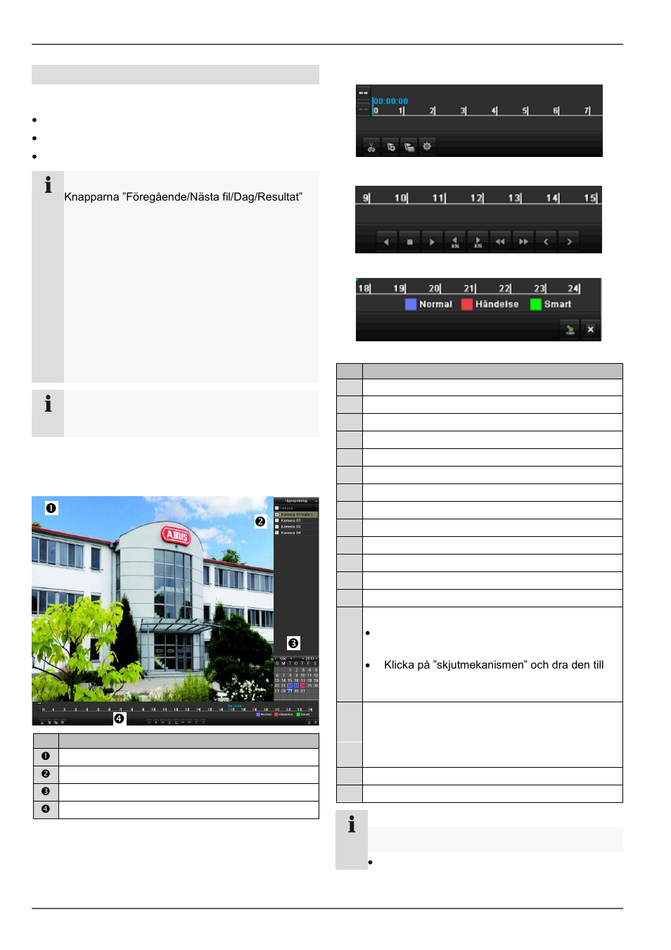 Uppspelningsmonitor, Styrning via kontrollfält, Uppspelning i livevisning | Allmänt | ABUS TVVR30004 Operating instructions User Manual | Page 419 / 569