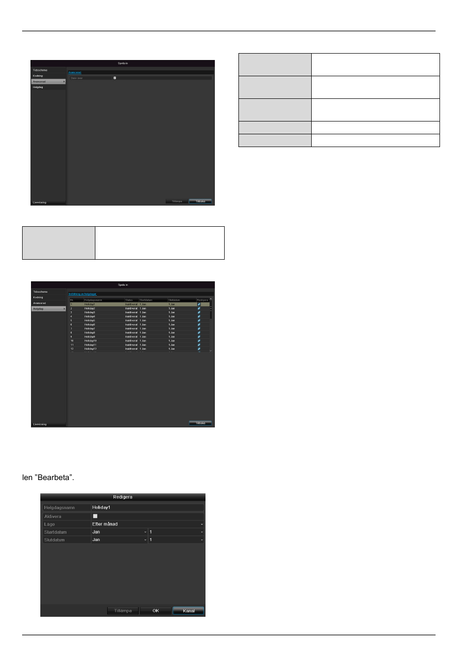 Avancerad inställning, Semester, Konfiguration | ABUS TVVR30004 Operating instructions User Manual | Page 437 / 569