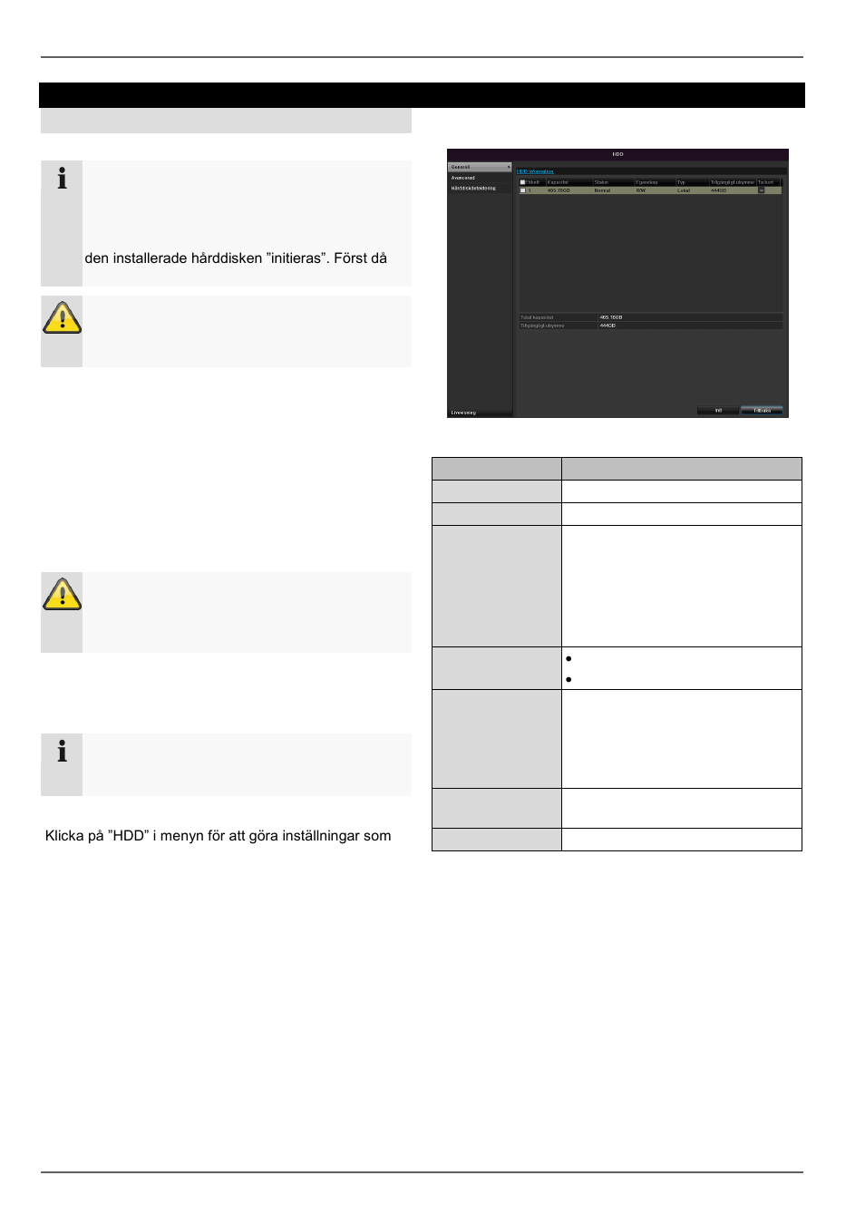 Installera hårddisken, Parametrar för hårddiskinställning, Konfiguration | Hårddiskar | ABUS TVVR30004 Operating instructions User Manual | Page 438 / 569