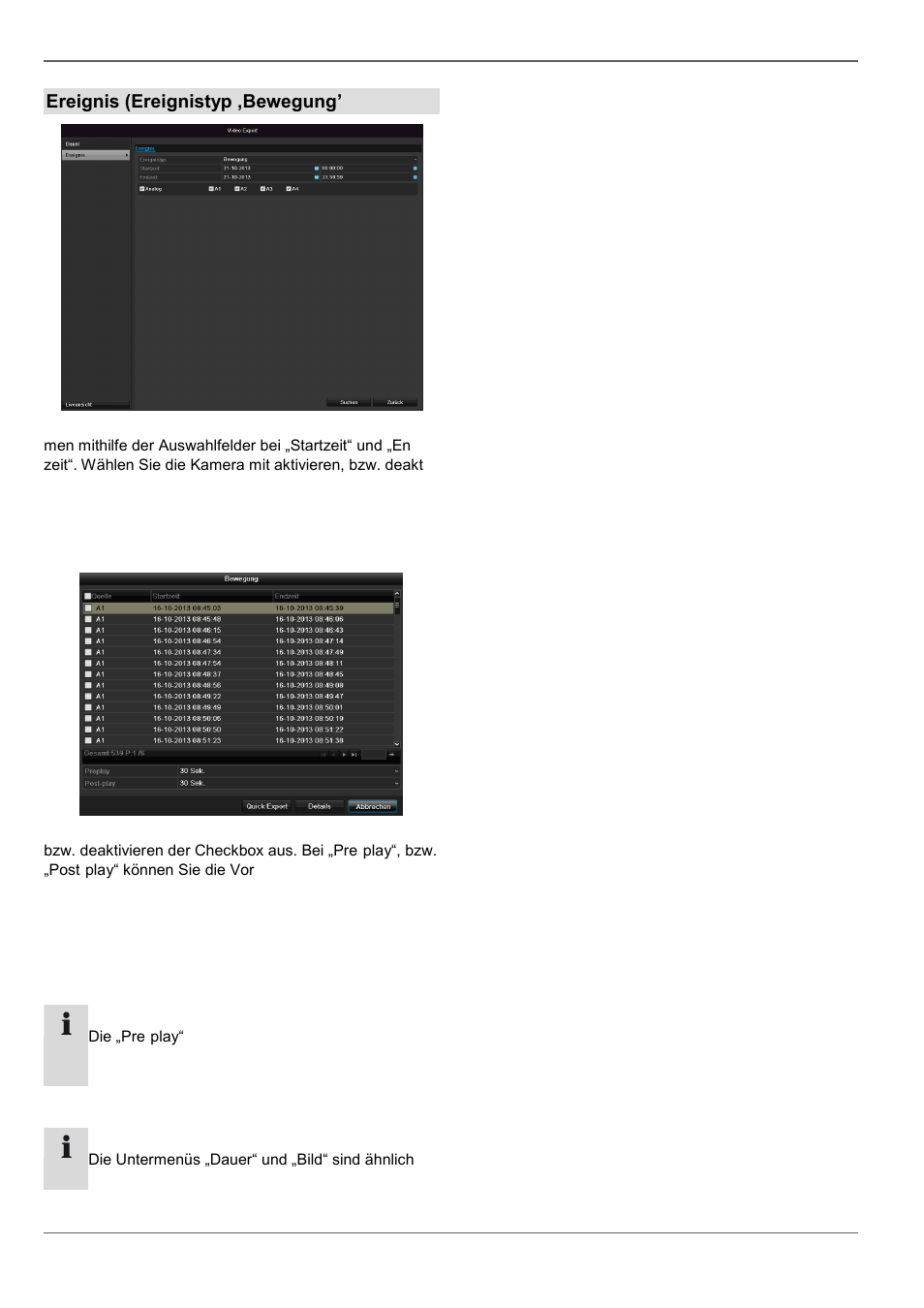 Video export, Ereignis (ereignistyp ‚bewegung’) | ABUS TVVR30004 Operating instructions User Manual | Page 45 / 569