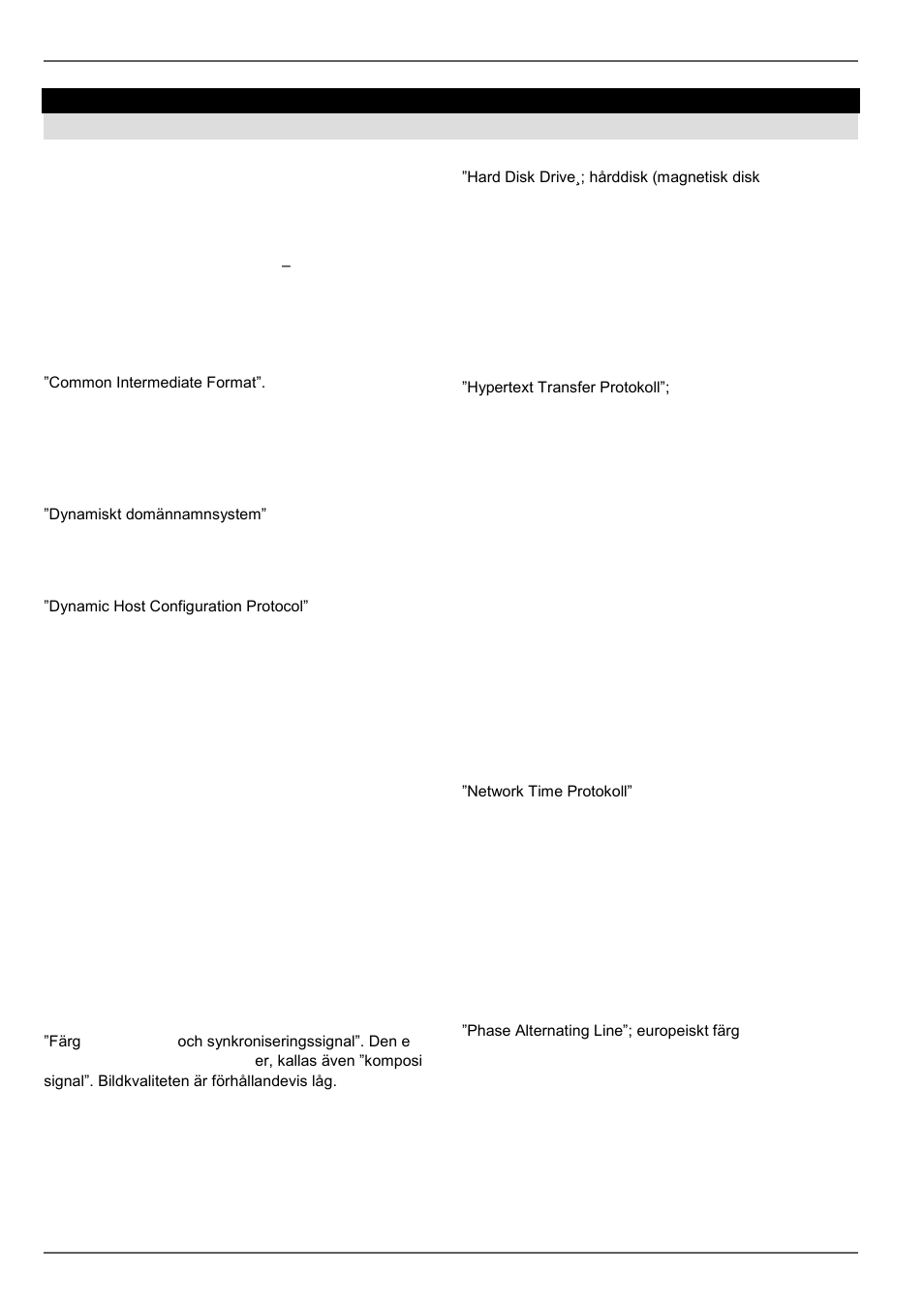 Ordlista, Terminologi | ABUS TVVR30004 Operating instructions User Manual | Page 452 / 569