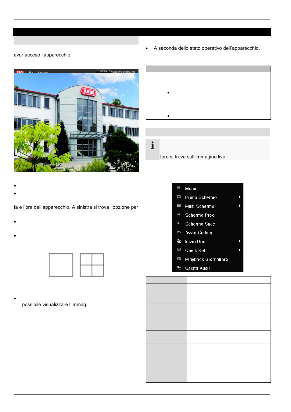 Simboli di stato, Visualizzazione live, Panoramica | Menu a tendina con comando mouse | ABUS TVVR30004 Operating instructions User Manual | Page 473 / 569