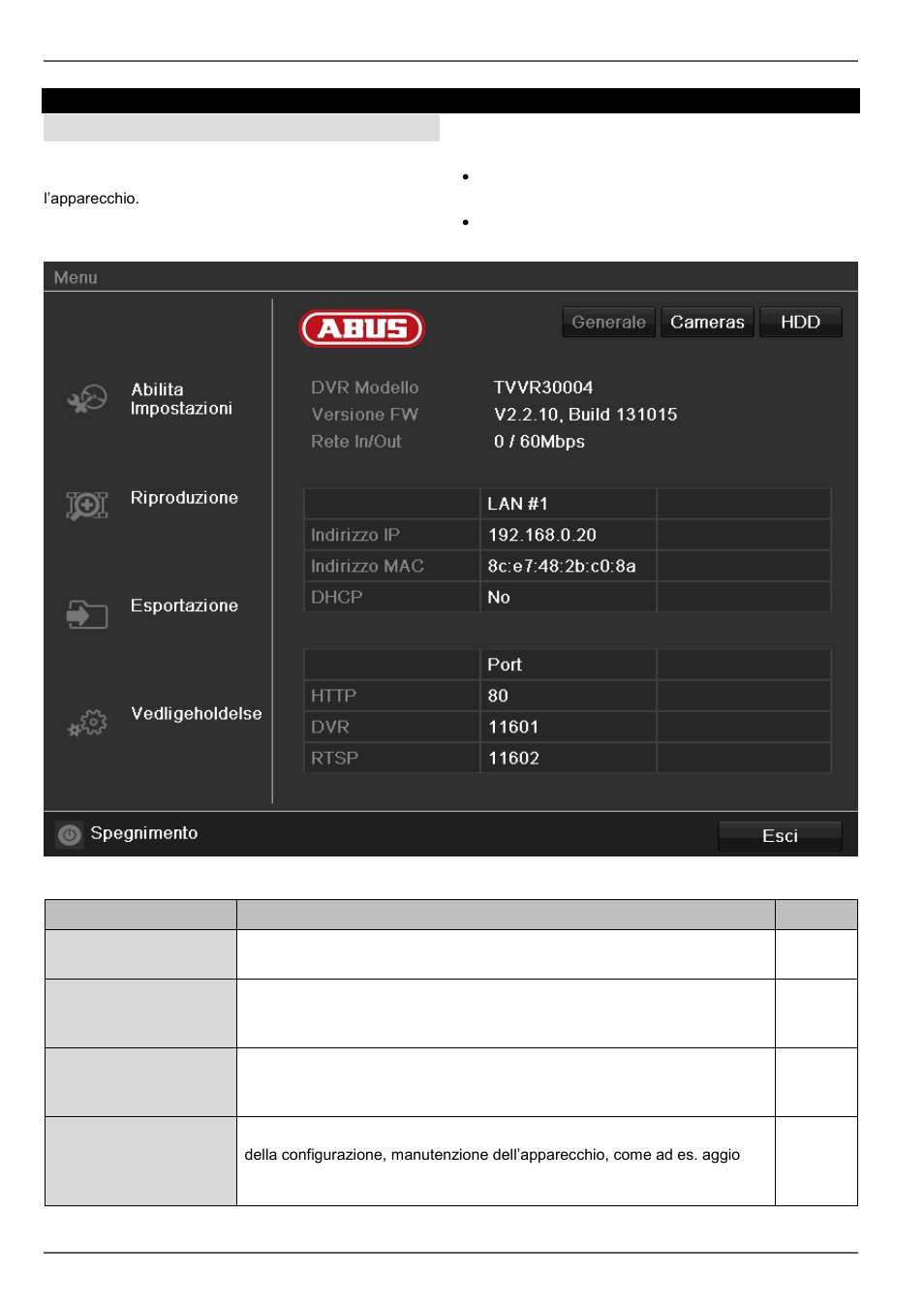 Descrizione dei menu, Menu apparecchio, Panoramica menu | ABUS TVVR30004 Operating instructions User Manual | Page 478 / 569