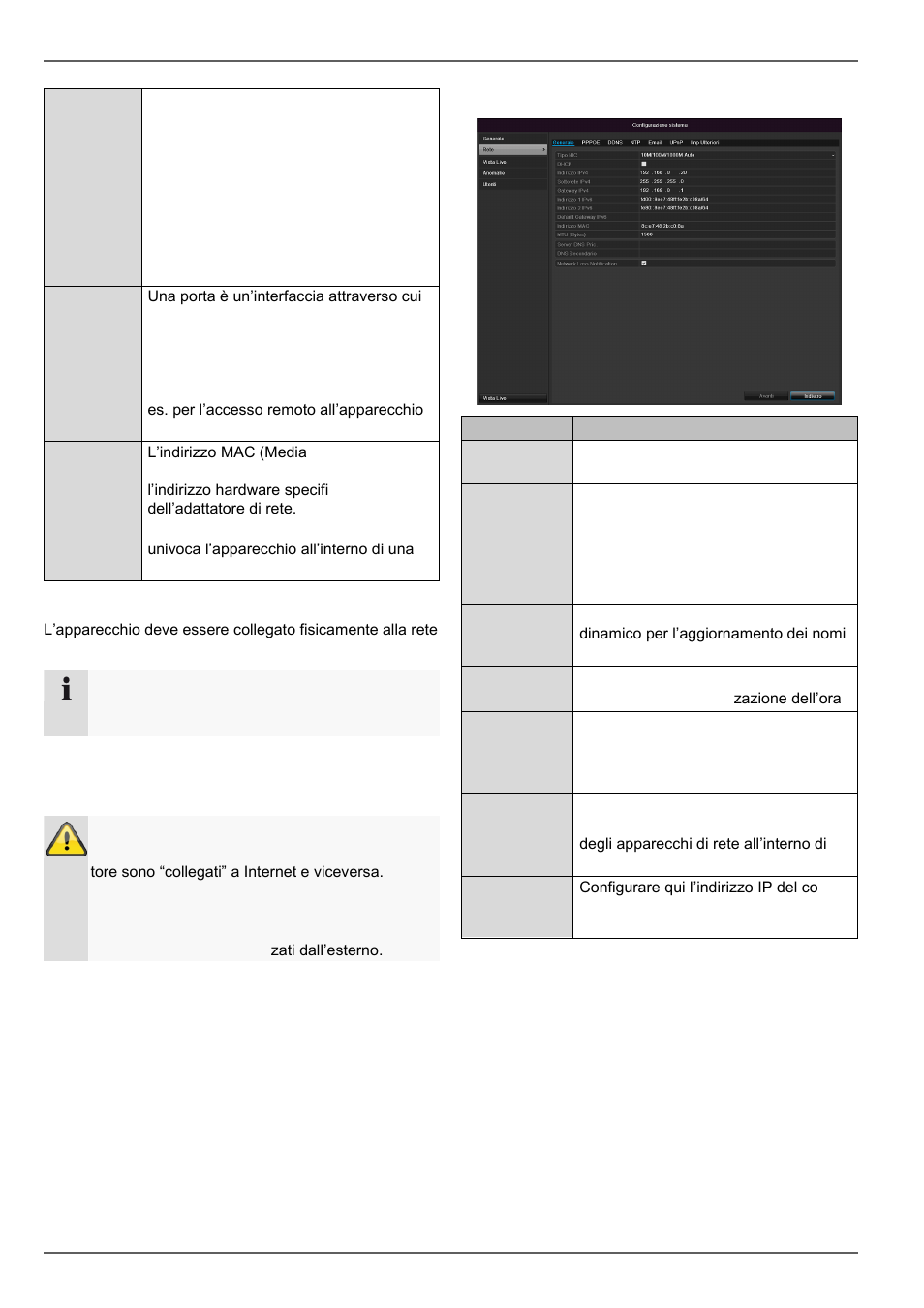 Struttura della rete, Configurazione della rete, Configurazione | ABUS TVVR30004 Operating instructions User Manual | Page 482 / 569