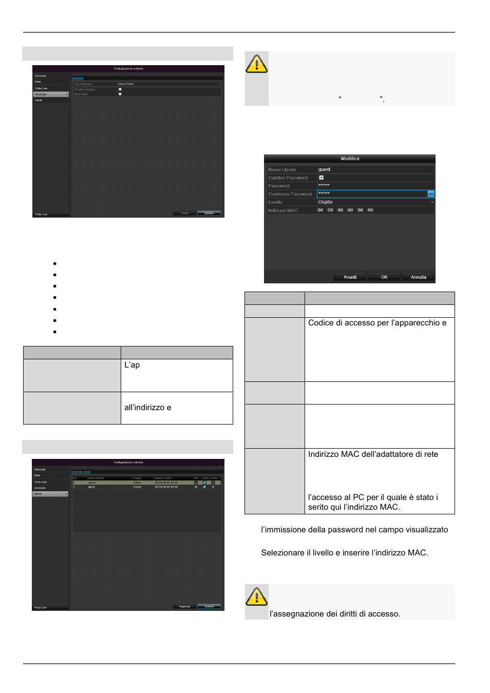 Configurazione, Avvertenza, Utente | ABUS TVVR30004 Operating instructions User Manual | Page 486 / 569