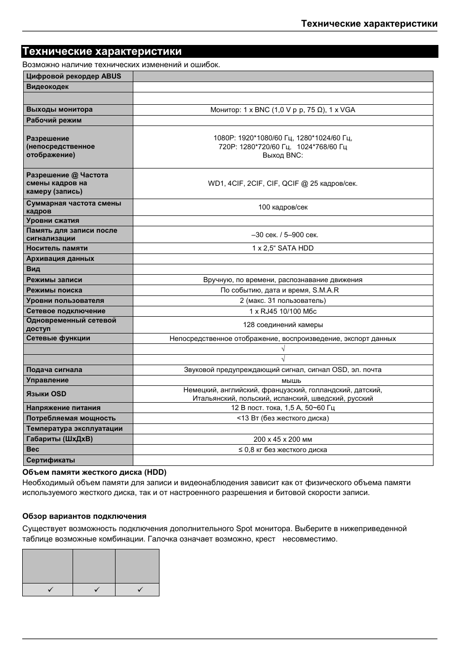 Технические характеристики | ABUS TVVR30004 Operating instructions User Manual | Page 564 / 569