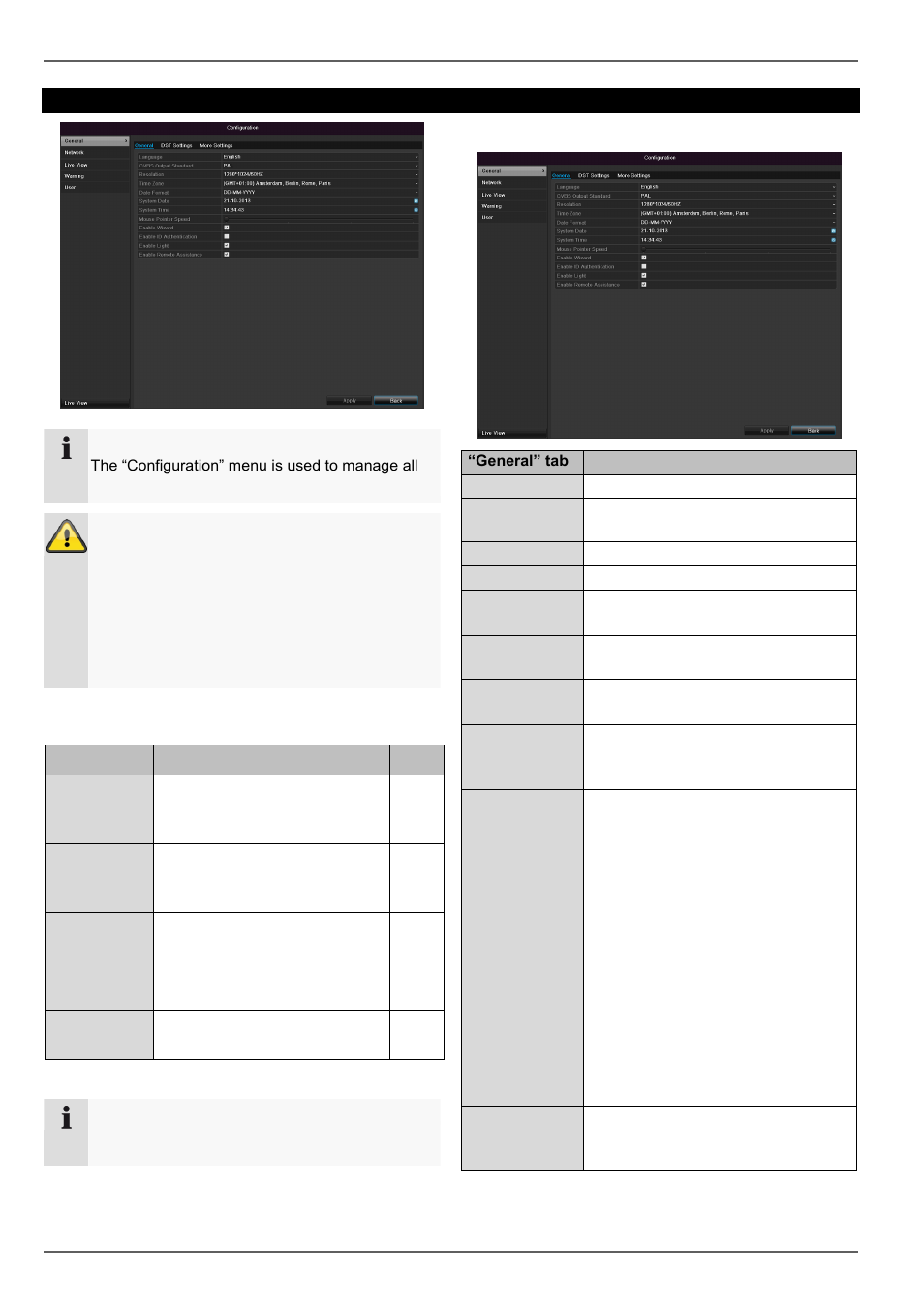 General, Configuration, Overview | ABUS TVVR30004 Operating instructions User Manual | Page 82 / 569