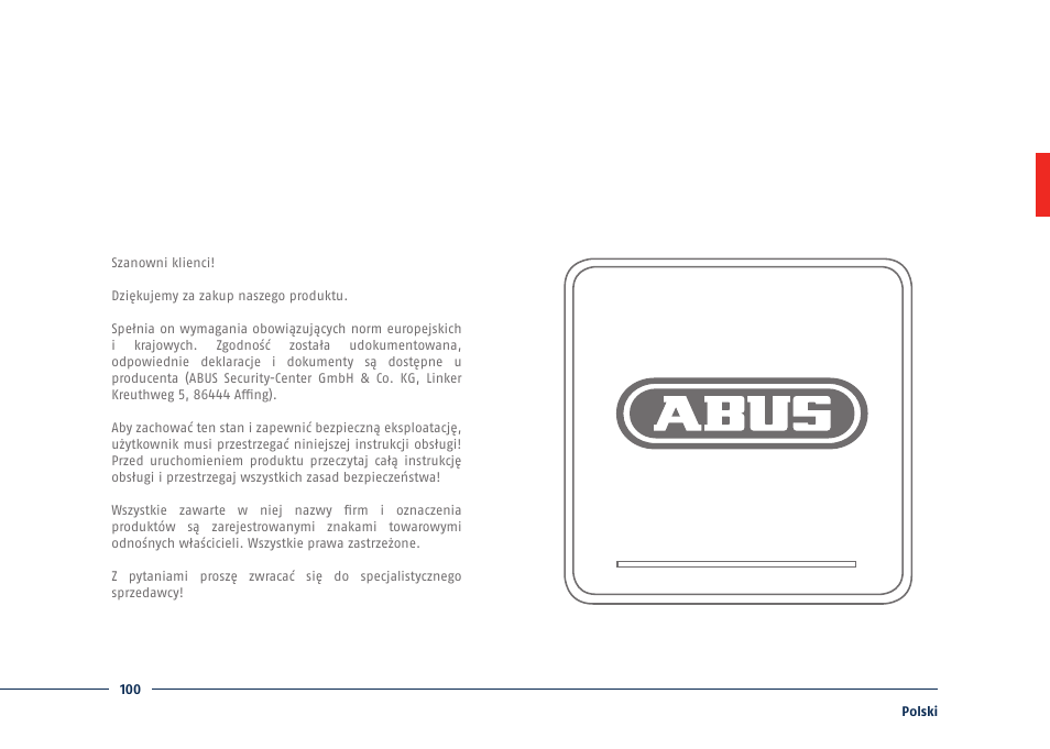ABUS TVVR30004 Quick operating instructions User Manual | Page 100 / 162