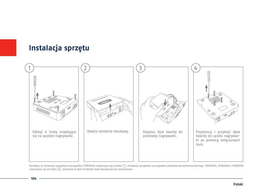 Instalacja sprzętu | ABUS TVVR30004 Quick operating instructions User Manual | Page 104 / 162