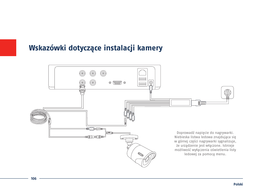Wskazówki dotyczące instalacji kamery | ABUS TVVR30004 Quick operating instructions User Manual | Page 106 / 162