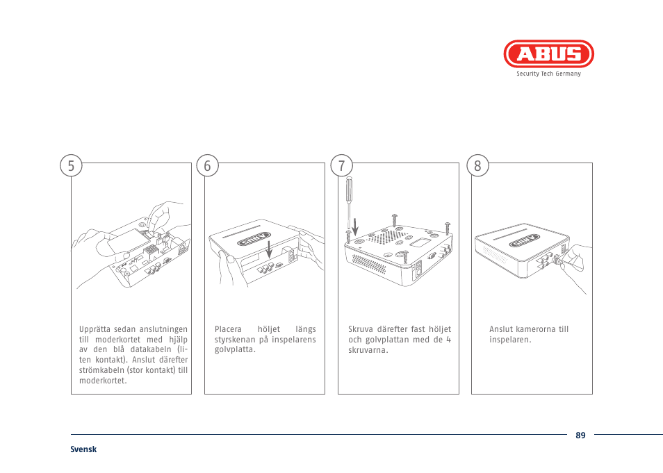 ABUS TVVR30004 Quick operating instructions User Manual | Page 89 / 162