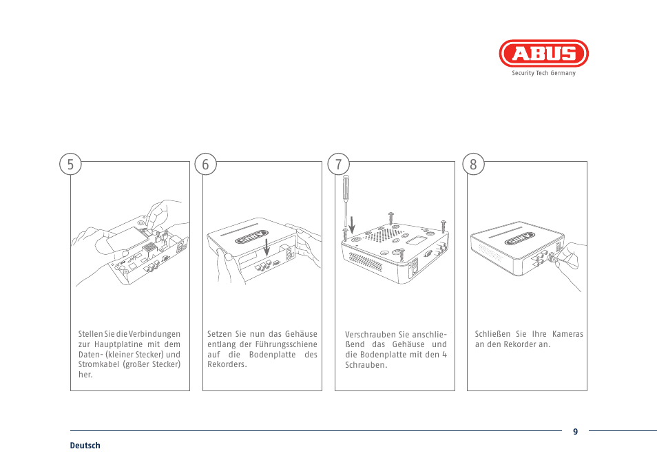 ABUS TVVR30004 Quick operating instructions User Manual | Page 9 / 162