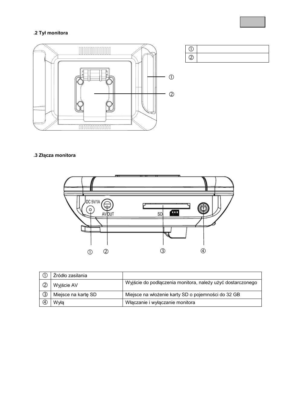 3 złącza monitora | ABUS TVAC15000B User Manual | Page 52 / 87