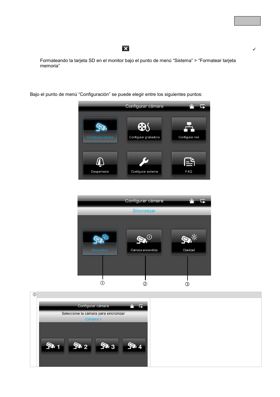 Borrar grabaciones, Configuración, Configuración de la cámara | ABUS TVAC16000B User Manual | Page 121 / 139