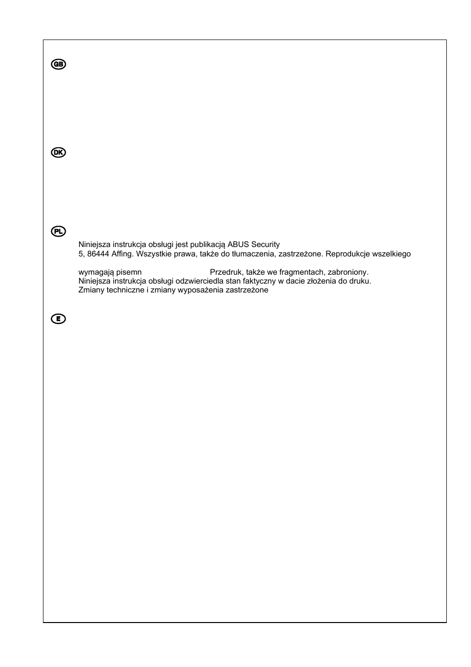 Imprint, Nota redakcyjna, Pie de imprenta | ABUS TVAC15010B User Manual | Page 44 / 44