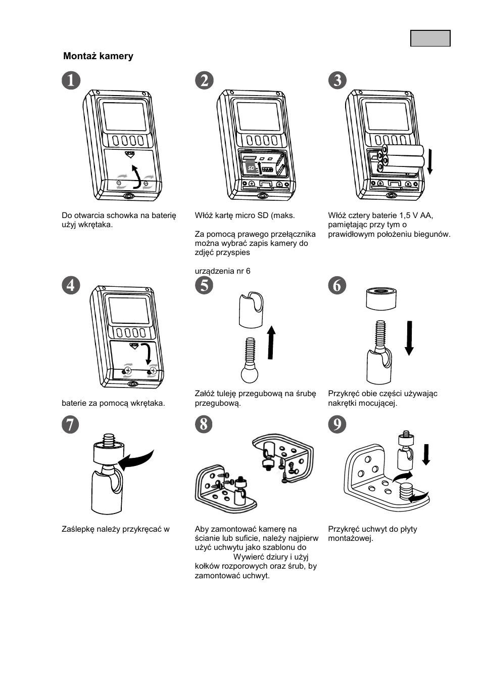 Montaż kamery | ABUS TVAC80010B User Manual | Page 26 / 68