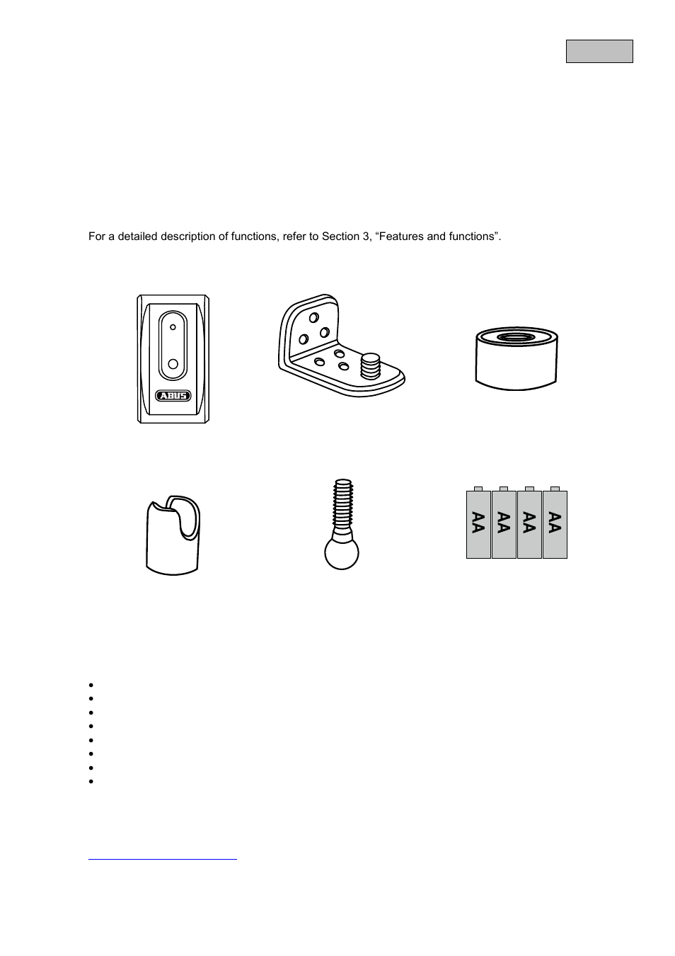 Intended use, Scope of delivery, Features and functions | Information and faqs | ABUS TVAC80010B User Manual | Page 8 / 68